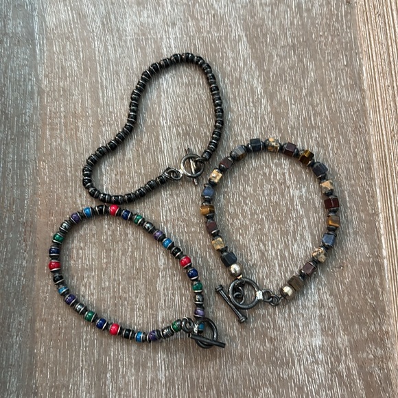 Jewelry - Beaded Bracelet Set in Black and Brown